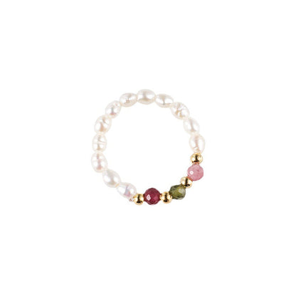 Adjustable Elegant Pearl & Zirconia Ring