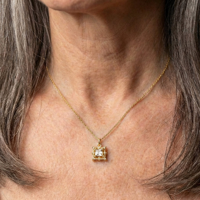 Illaria Square Baguette Necklace