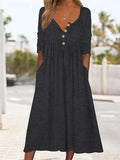 Midi dress with V-neck and ruched pocket for women