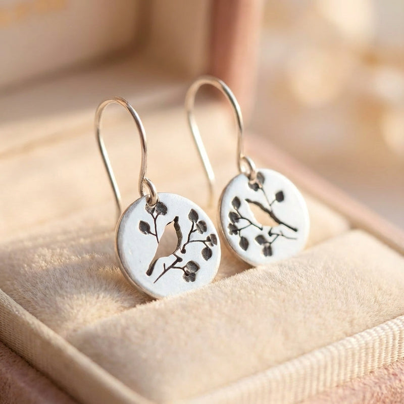 Minimalist Bird Dangle Earrings