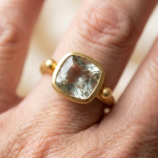 Minimalist Crystal Gold Ring