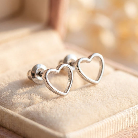 Minimalist Heart Stud Earrings