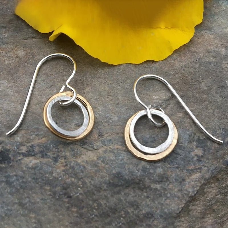 Minimalist Mixed Metal Earrings