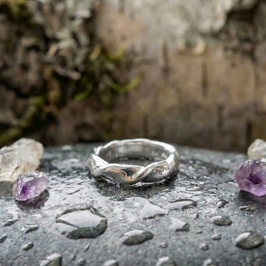 Minimalist Silver Geometric Ring