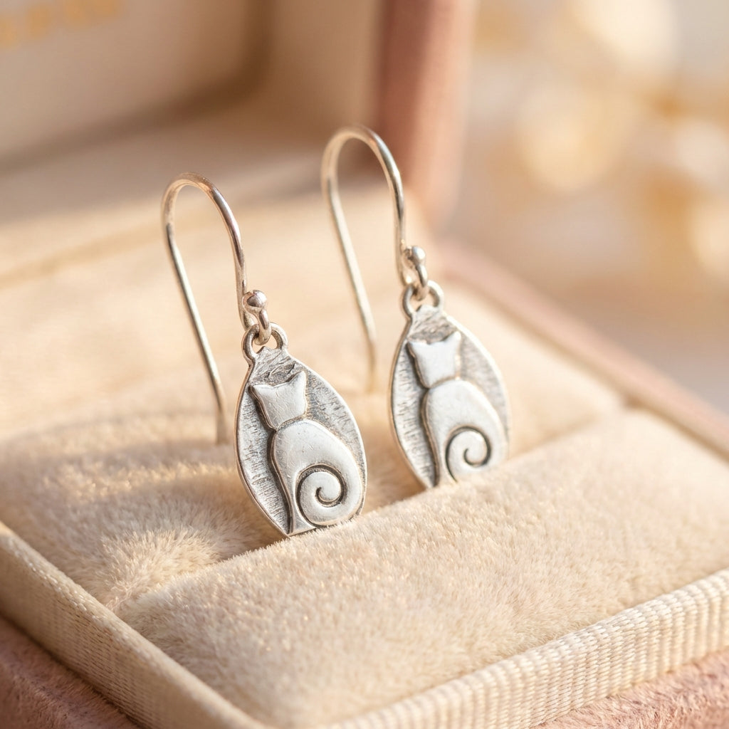 Minimalist Silver Spiral Earrings