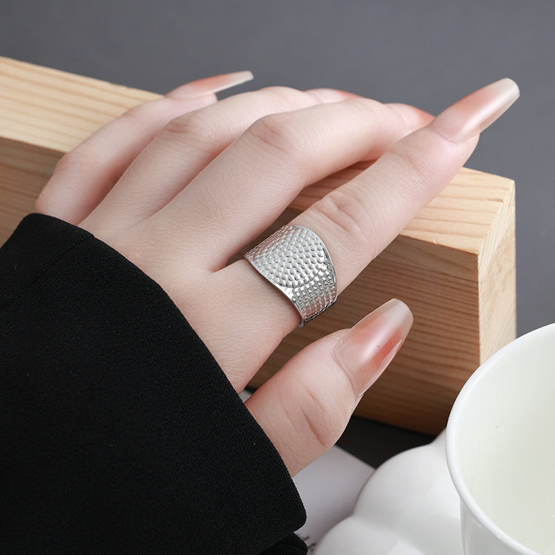 Minimalist Textured Silver Ring