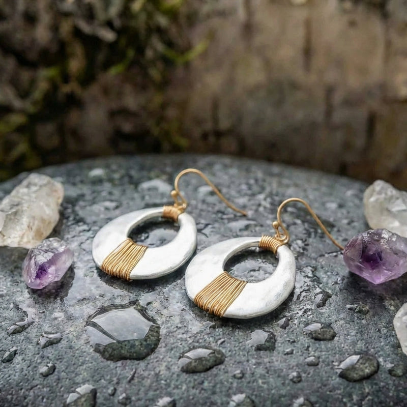 Minimalist White Copper Earrings