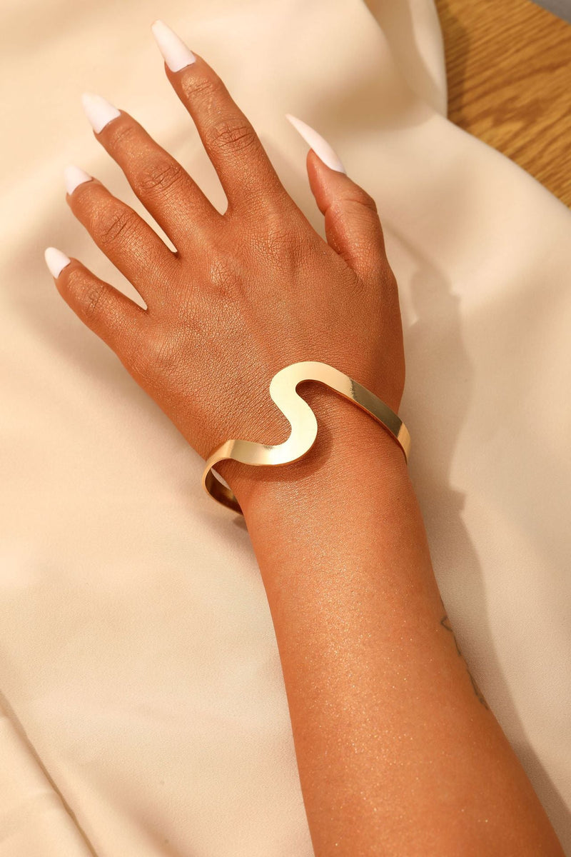 Modern Gold Cuff Bracelet
