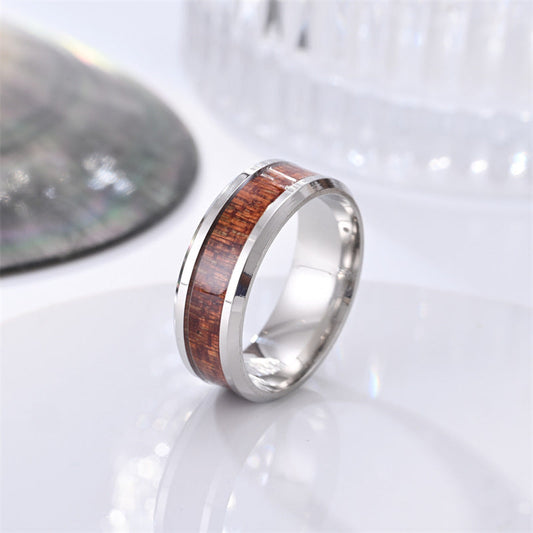 Modern Wood Inlay Ring