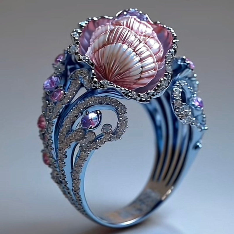 Exotic Blue Shell Bright Ring