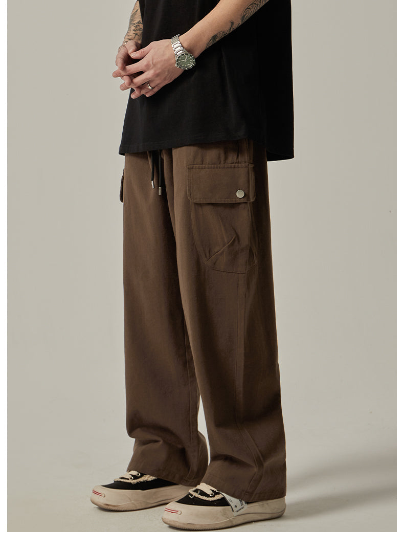Brown Loose Utility Cargo Pants
