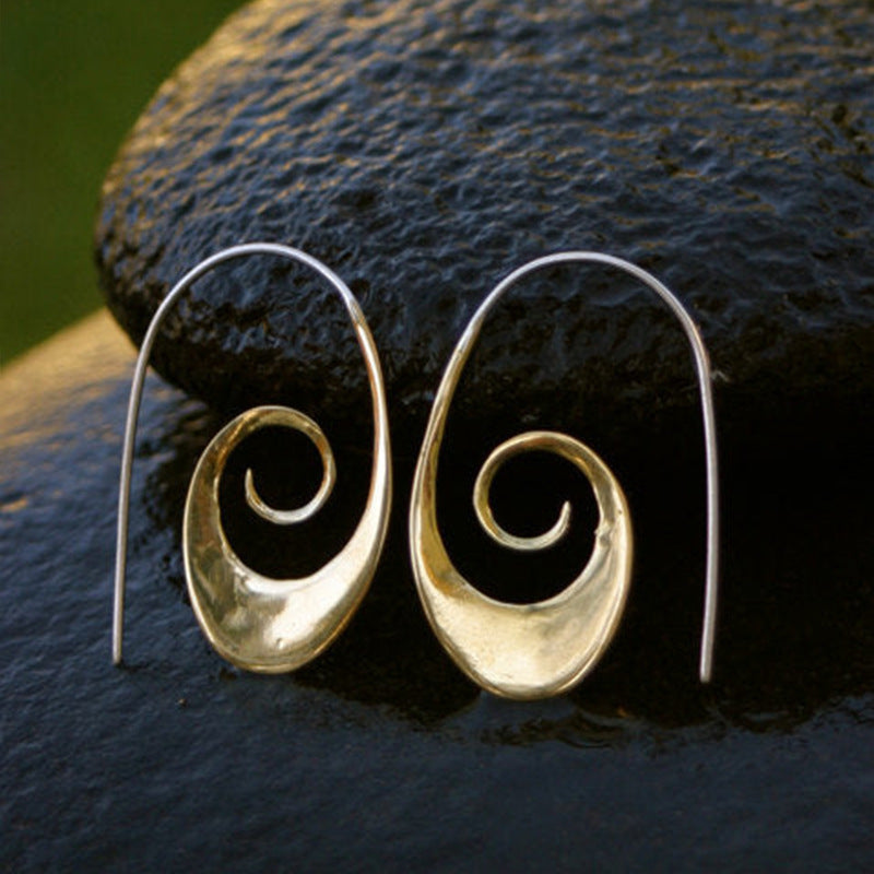 Elegant Swirlstream Silver Drops Earrings