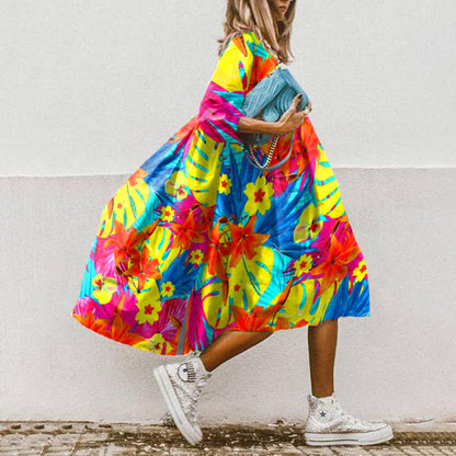 KS | Printed A-line midi dress
