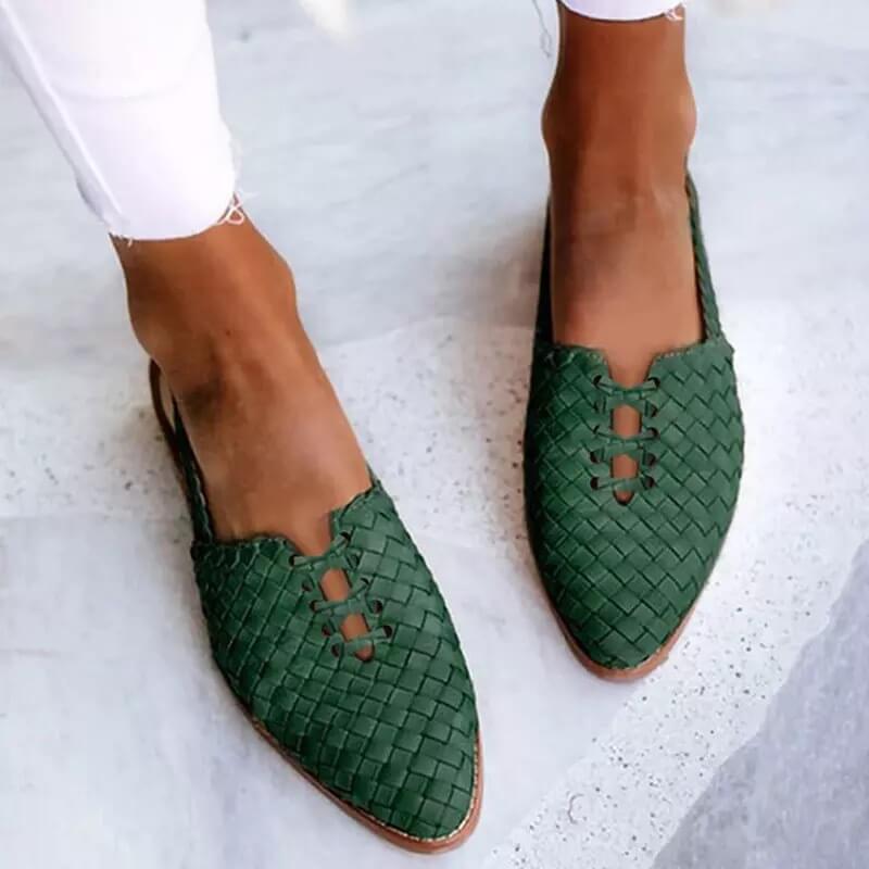 Woven slip-on sandals