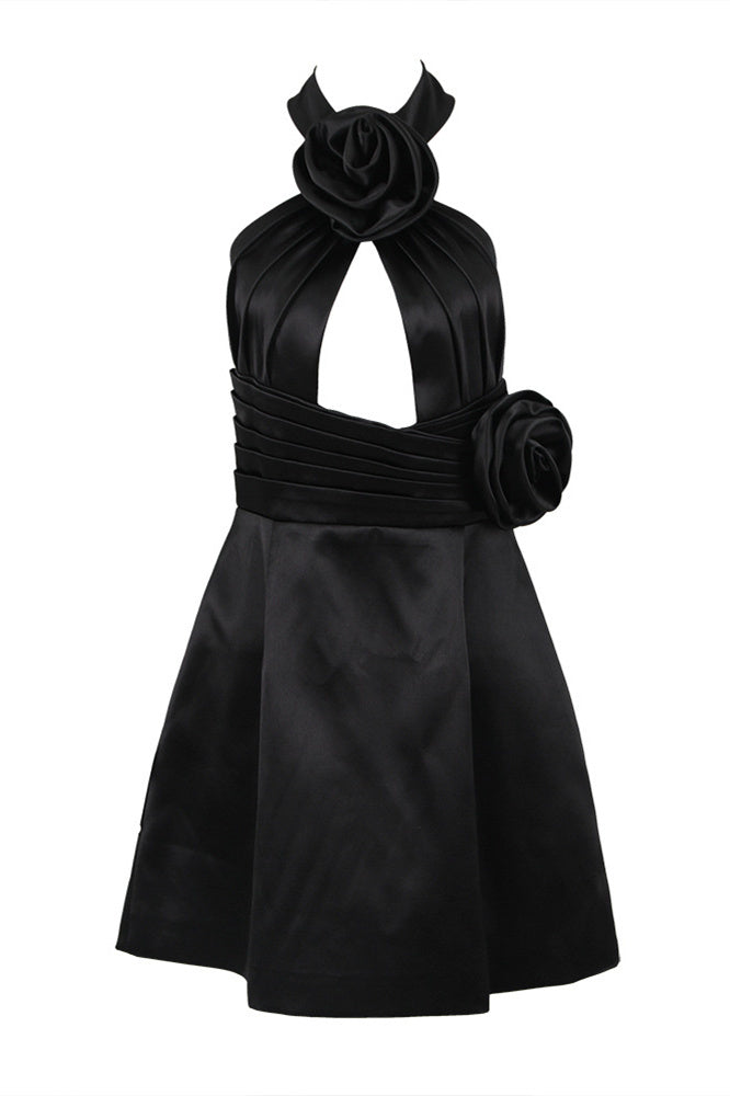 Simona Halter Cutout Satin Mini Dress