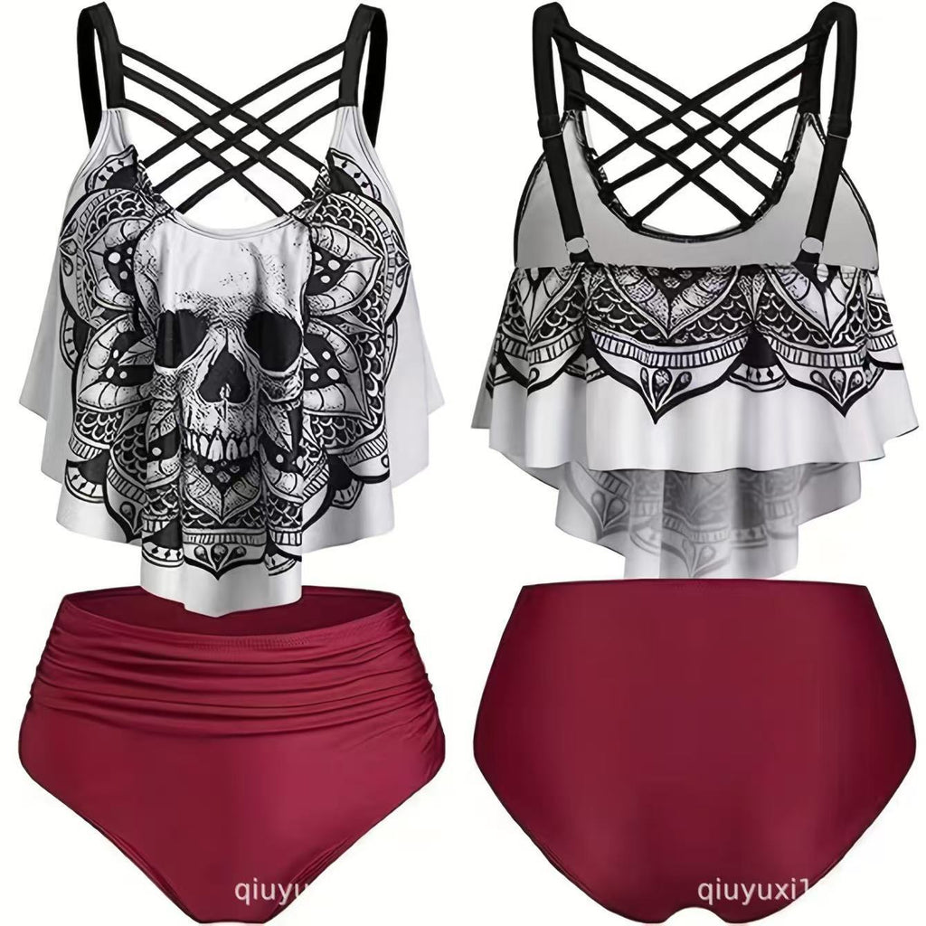 Cristina® | Bikini Set With Playful Lace Design and Unique Skull Motif