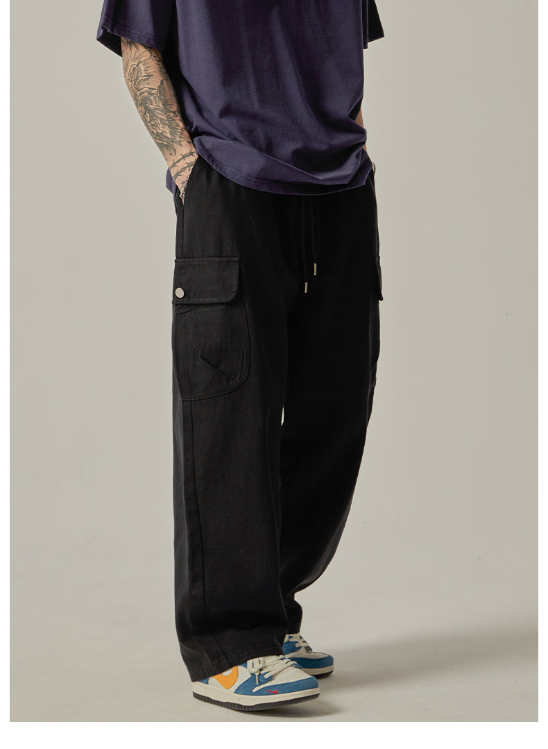 Brown Loose Utility Cargo Pants