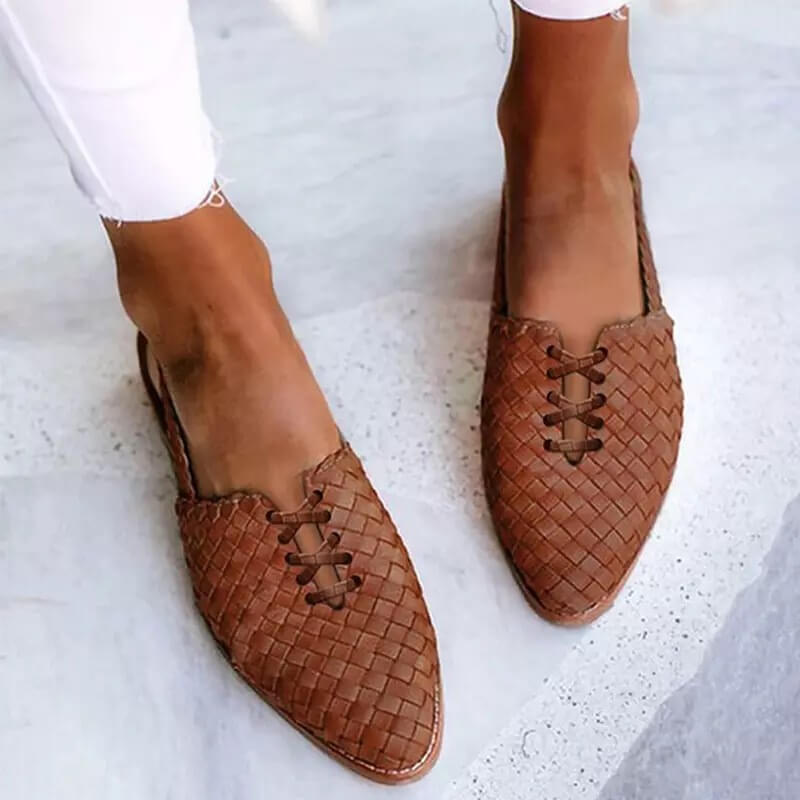 Woven slip-on sandals