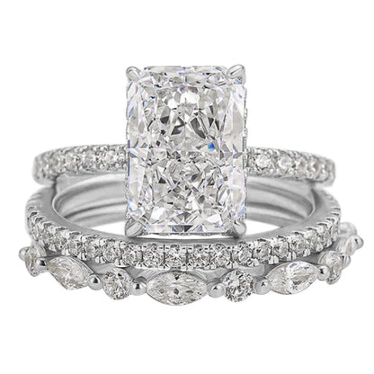 Jaily 3PC Wedding Ring Set | White Gold