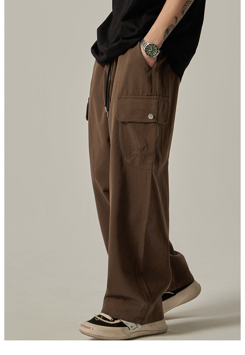 Brown Loose Utility Cargo Pants