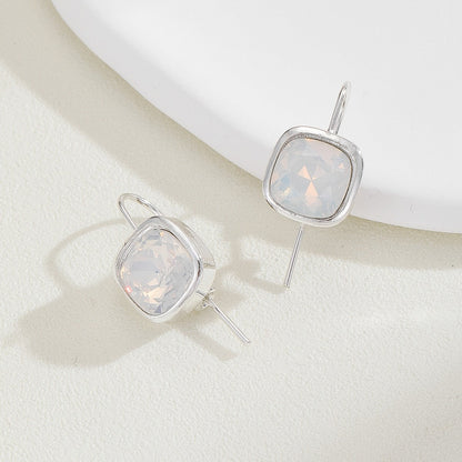 Elegant Moonstone Square Drop Earrings