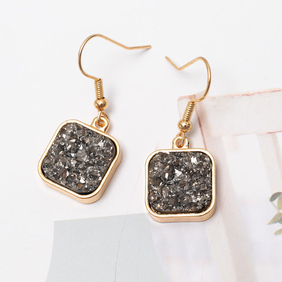 Cubic Inlaid Glass Earrings