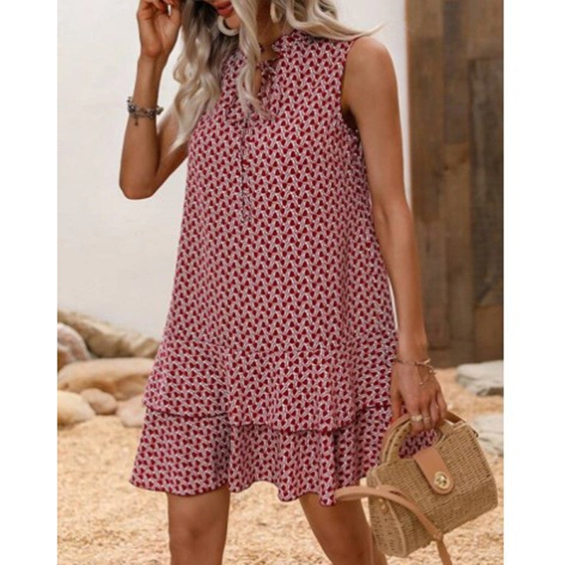 Boho Print Shift Midi Dress
