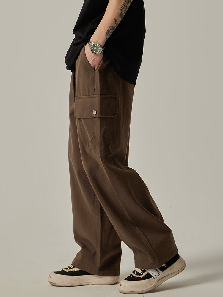 Brown Loose Utility Cargo Pants