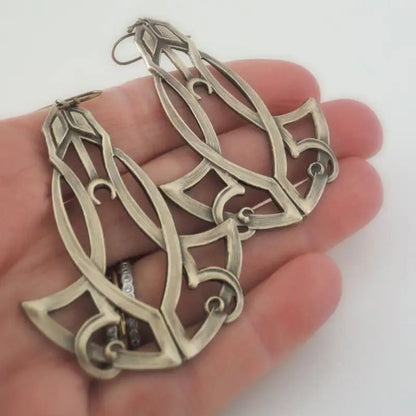 Vintage Silver Moon Blossom Earring