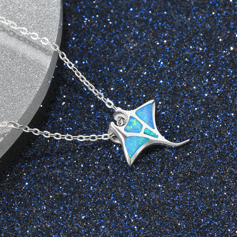 Opal Manta Ray Necklace