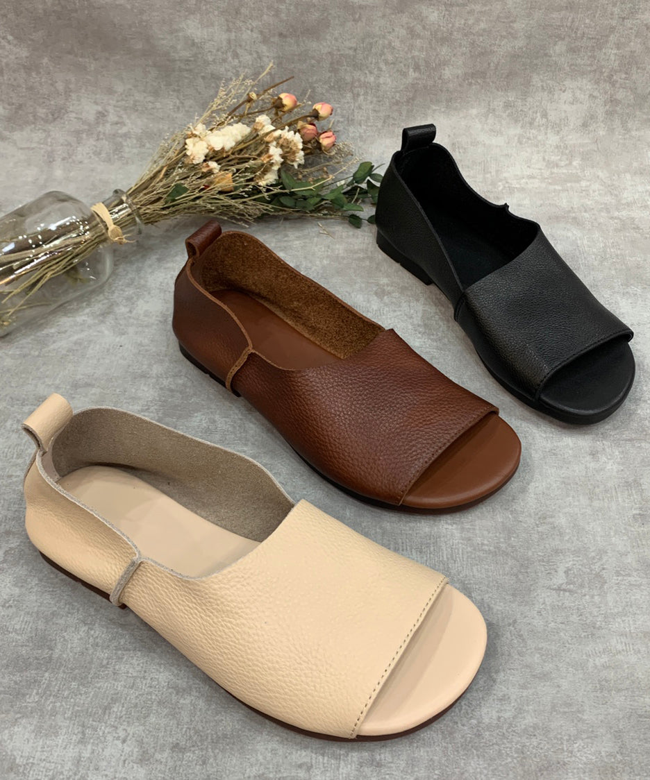 Minimalist, open-toe slip-on flats