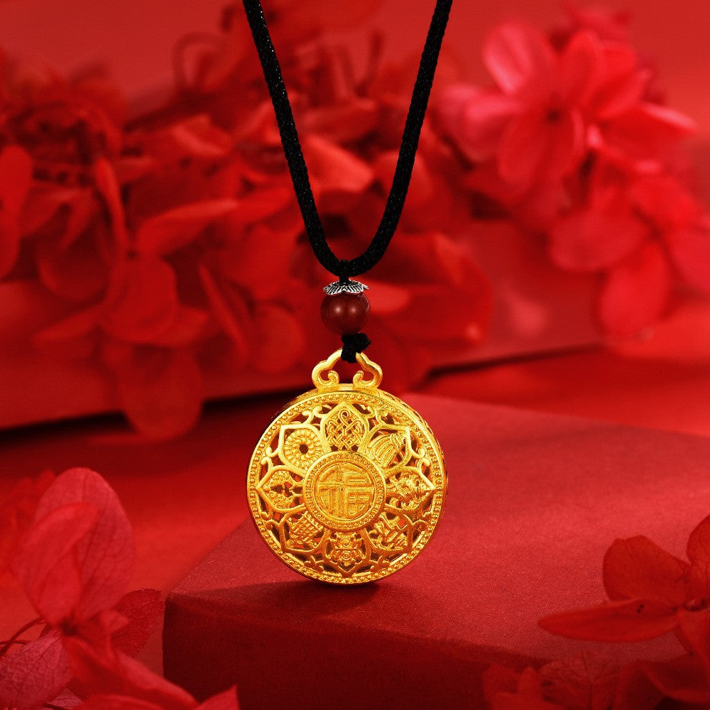Ornate Gold Pendant Necklace