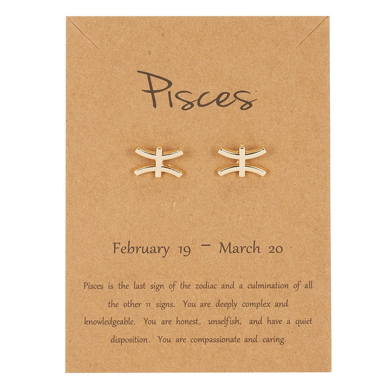 Pisces Zodiac Earrings