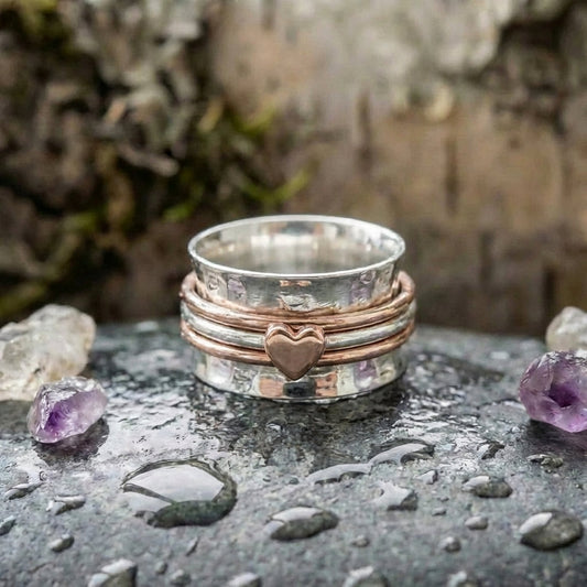 Romantic Heart Spinner Ring