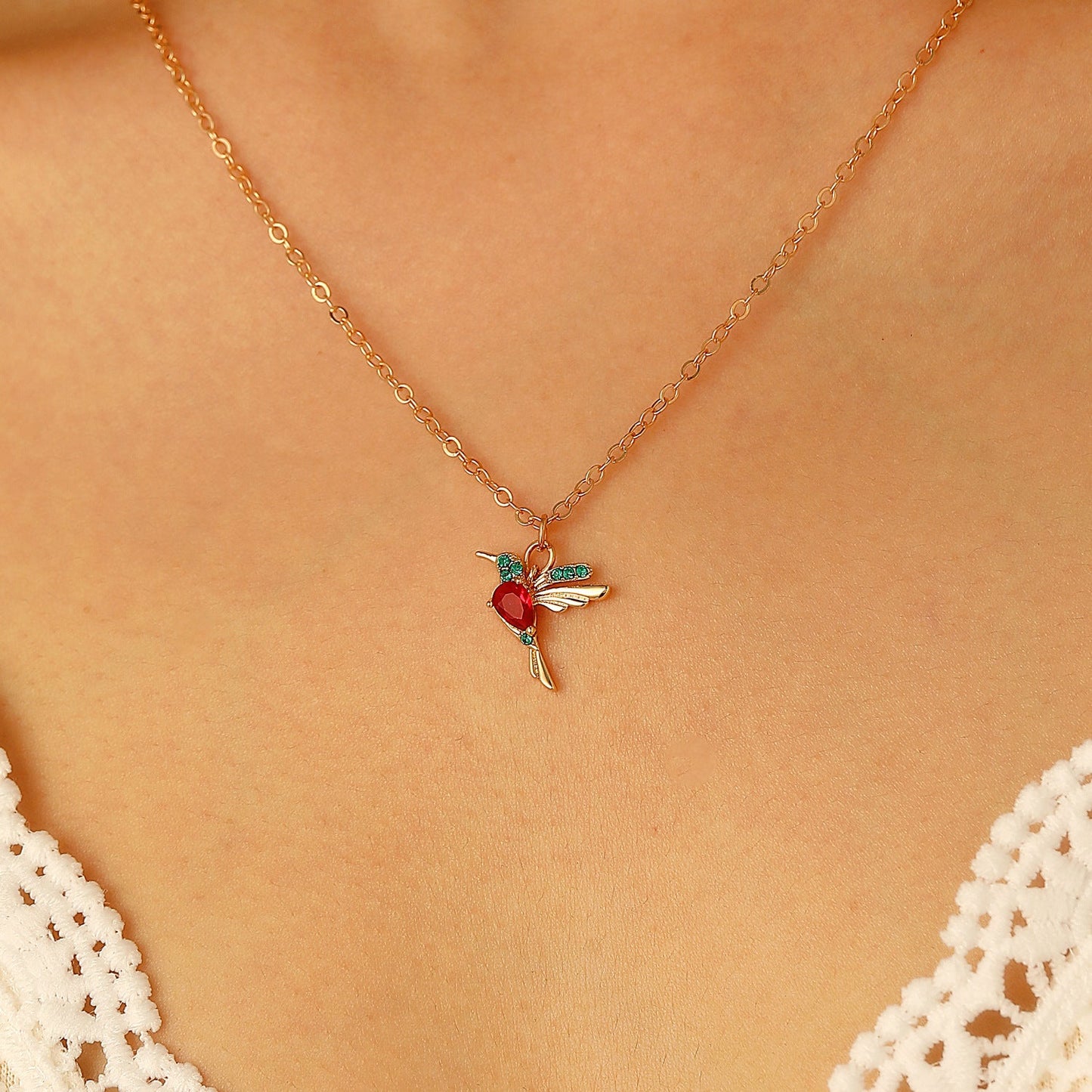 Romantic Hummingbird Necklace