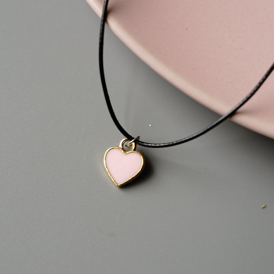 Romantic Pink Heart Necklace