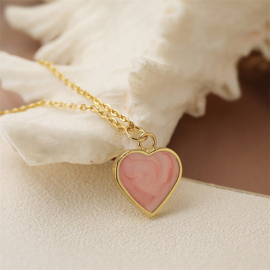 Romantic Pink Heart Necklace