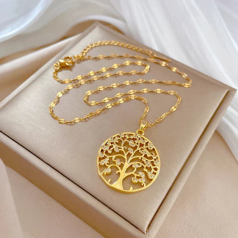 Roots Of Life Necklace In Gold