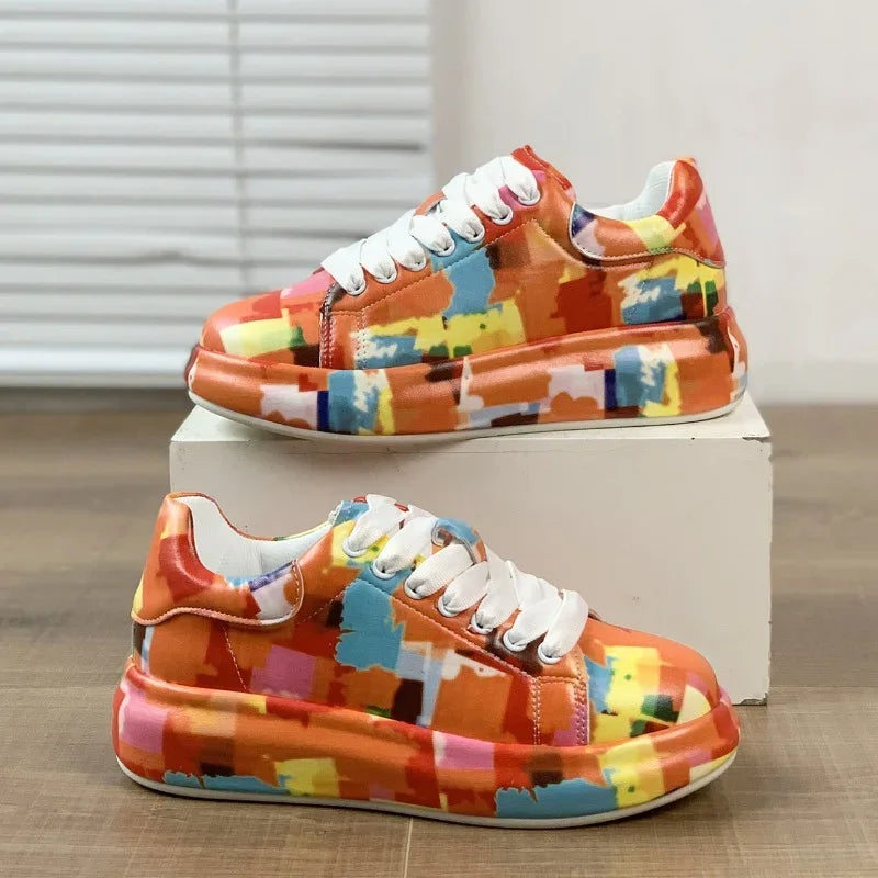 Vibrant graffiti-style sneakers