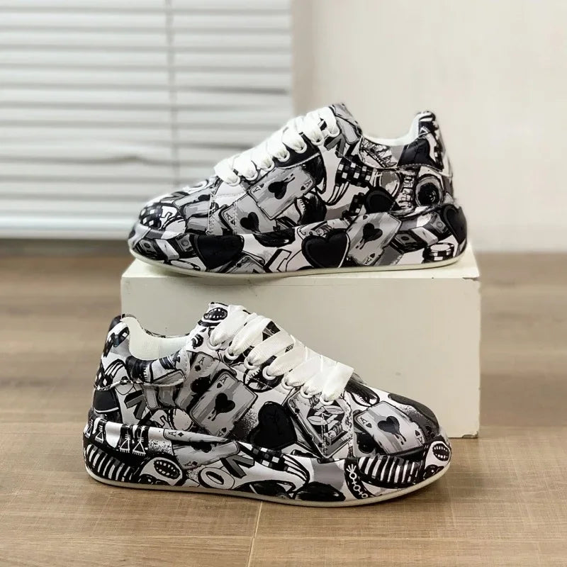 Vibrant graffiti-style sneakers