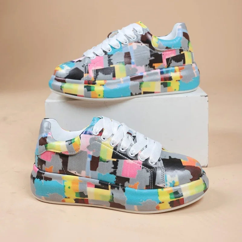 Vibrant graffiti-style sneakers