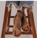 Cross strap ankle wrap toe ring sandals