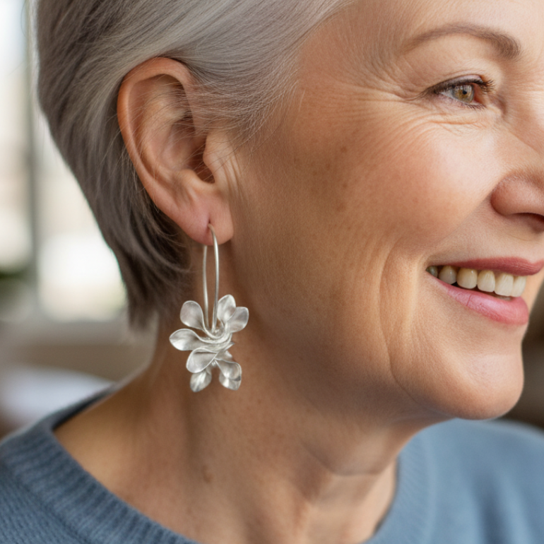 Romantic Silver Earring for Special Moments