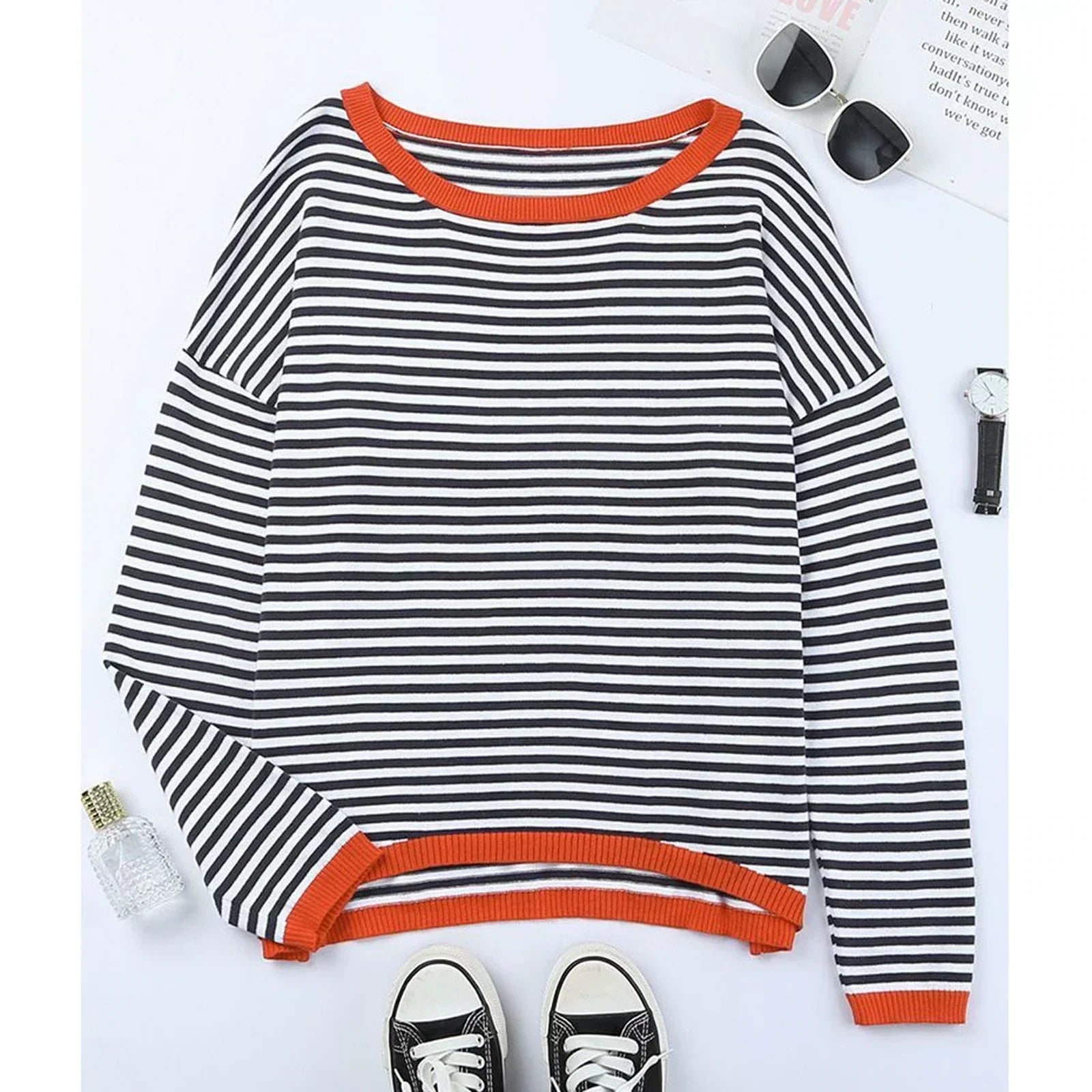 Long sleeve striped cotton shirt