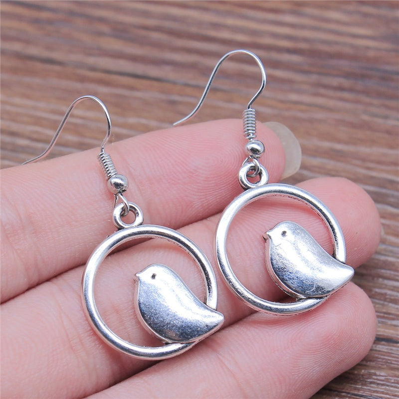 Silver Bird Earrings