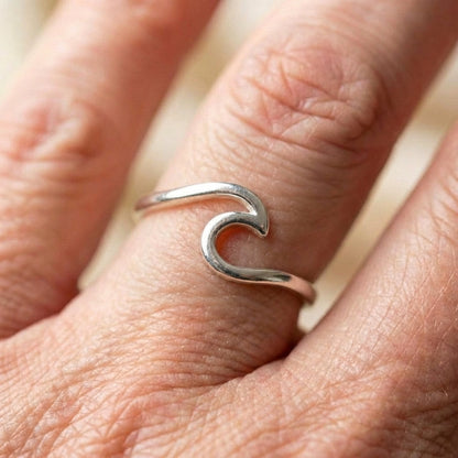 Silver Sea Wave Ring