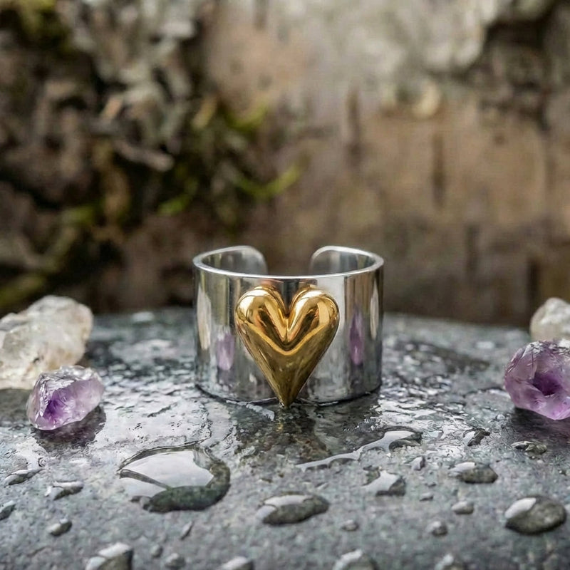 Statement Heart Cuff Ring