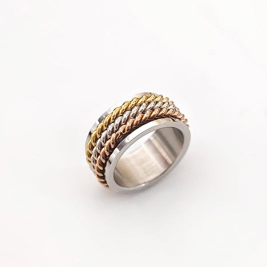 Twisted Tricolor Ring