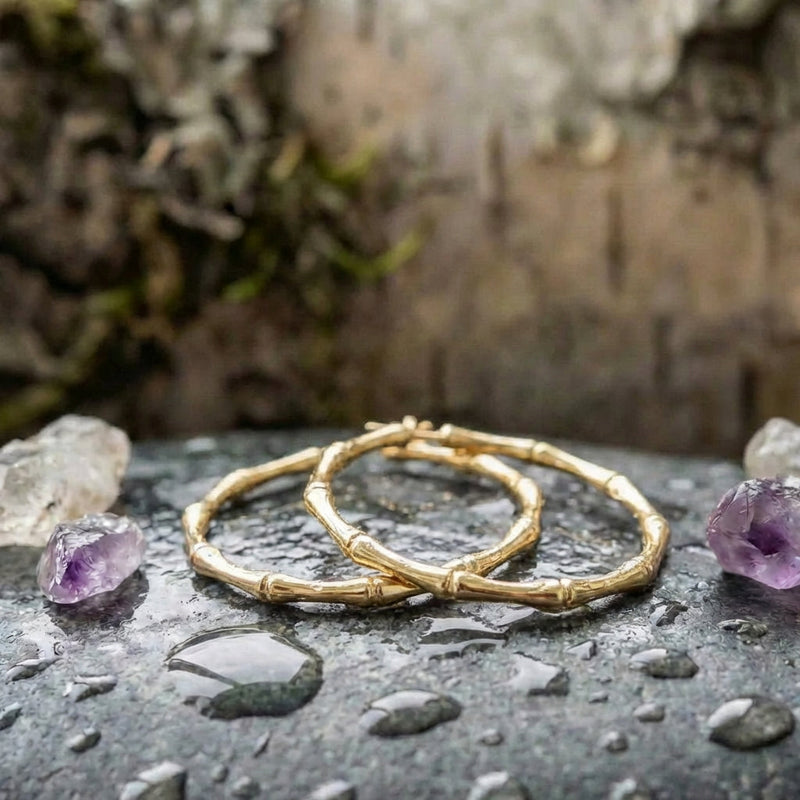 Vintage Bamboo Hoop Earrings