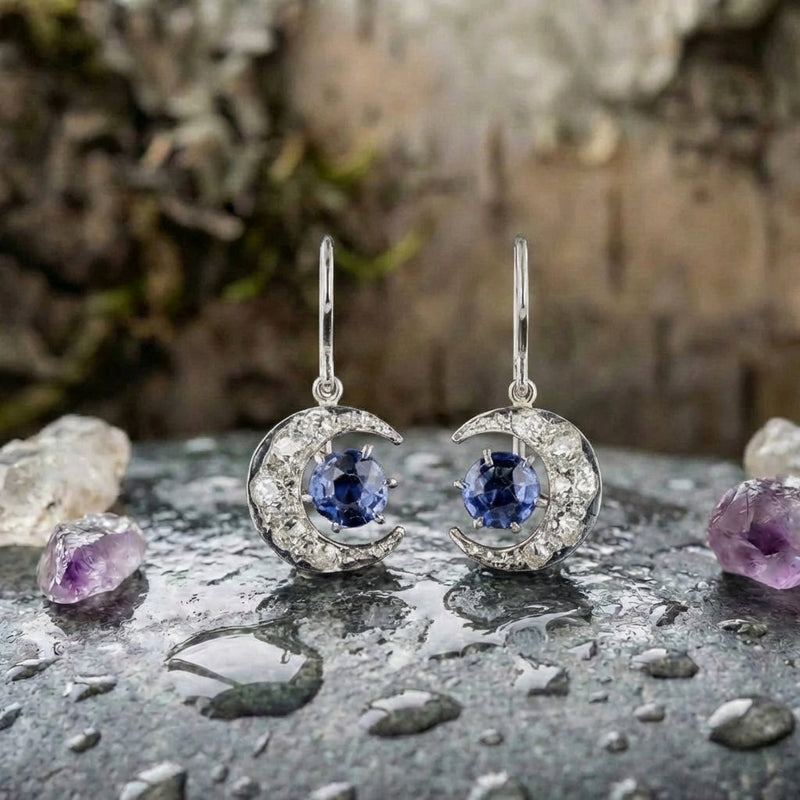 Vintage Blue Moonlight Earrings